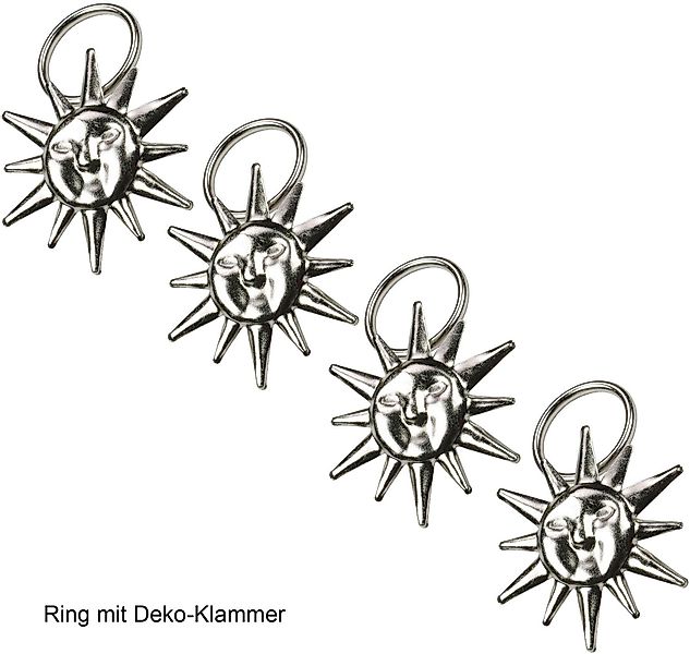 Liedeco Gardinenring Sonne, Gardinenstangen, (Packung, 4-St., günstig online kaufen