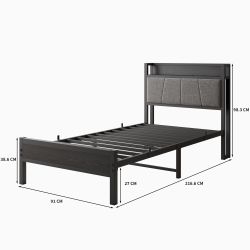 HAUSS SPOLE Metallbett Polsterbett Bettgestell Jugendbett günstig online kaufen