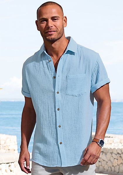 Beachtime Kurzarmhemd "Regular fit", Kurzarm, Freizeithemd aus Musselin-War günstig online kaufen