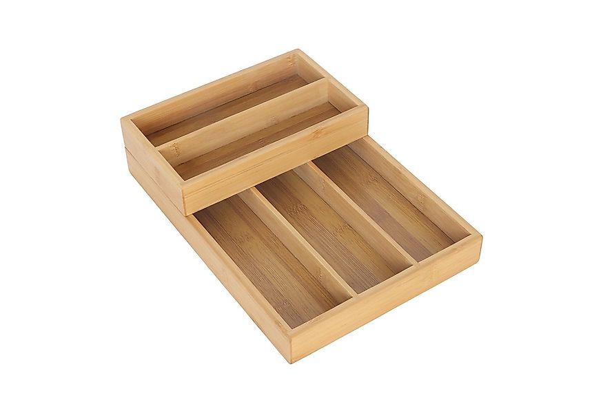relaxdays Besteckkasten 2-teiliges Besteckeinsatz Set Bambus (2 St) günstig online kaufen