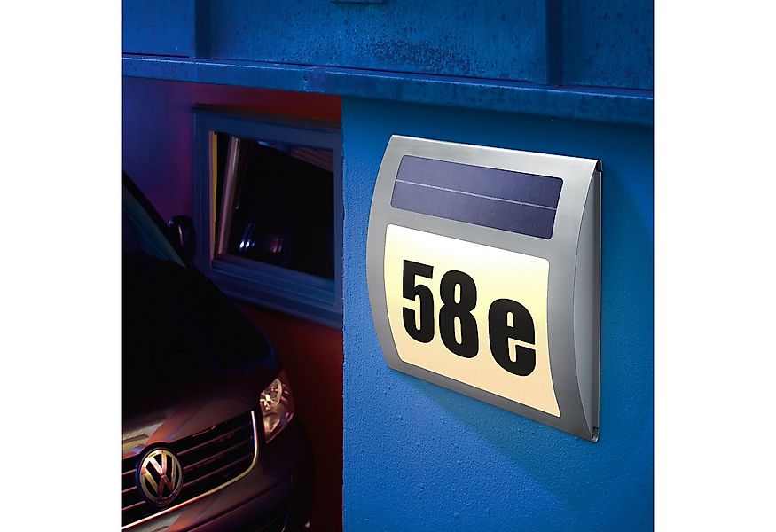 esotec LED Außen-Wandleuchte Solar Edelstahl Hausnummernleuchte WAVE 2 Farb günstig online kaufen