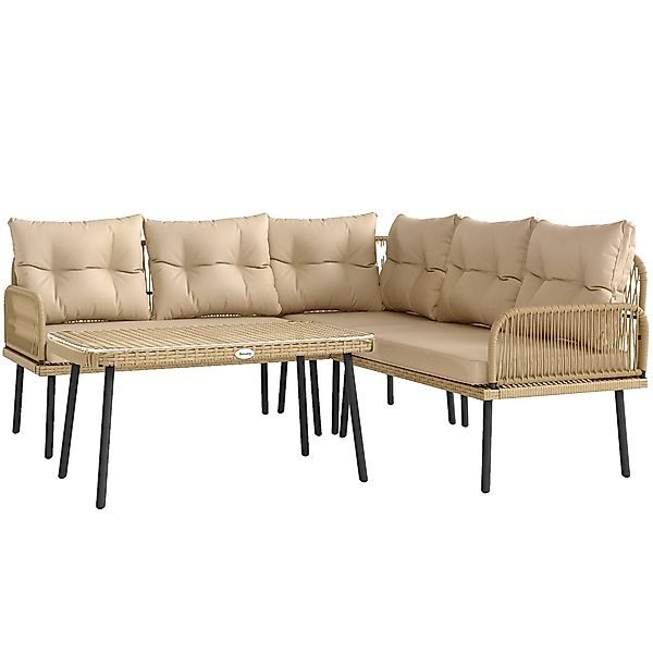 Outsunny Gartenmöbel-Set aus Polyrattan für den Außenbereich für 5 Personen günstig online kaufen