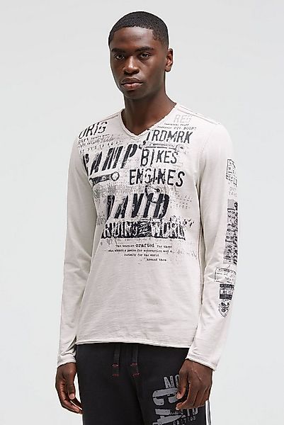 CAMP DAVID V-Shirt mit offenen Kanten günstig online kaufen