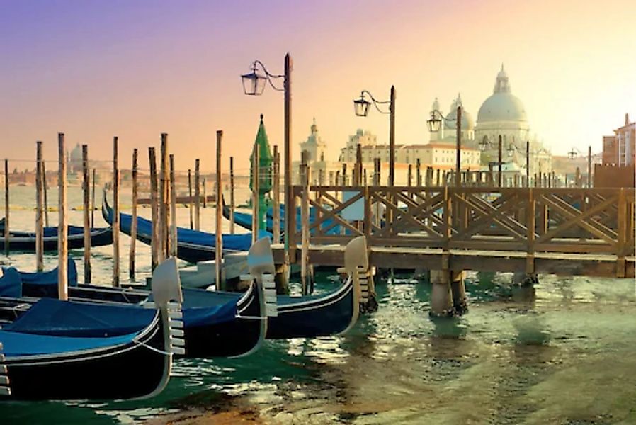 Papermoon Fototapete »Venedig Boote« günstig online kaufen