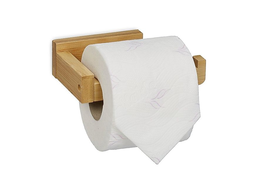 relaxdays Toilettenpapierhalter Bambus günstig online kaufen