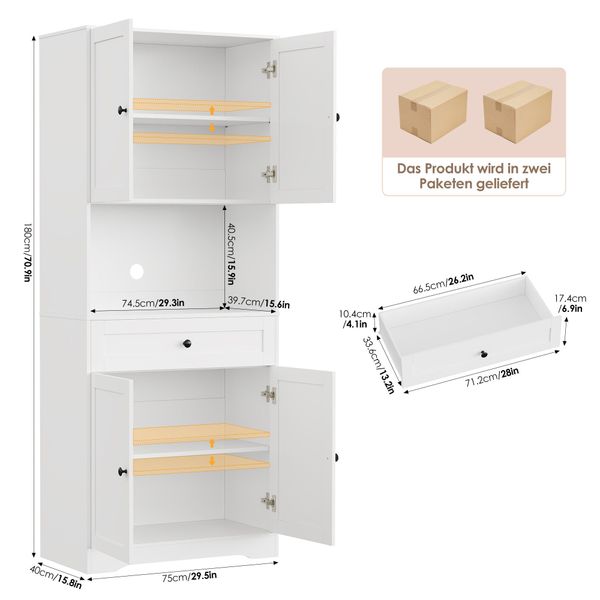 Homfa Küchenbuffet Küchenschrank Buffetschrank Vorratsschrank mit günstig online kaufen
