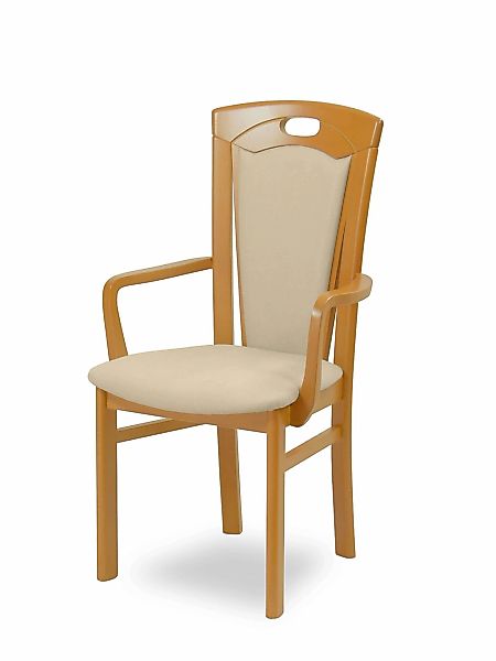 Home affaire Esszimmerstuhl "FERDI, Armlehnstuhl, Made in Italy, Massivholz günstig online kaufen