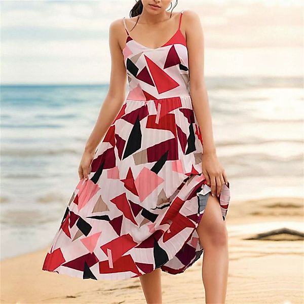 AFAZ New Trading UG Sommerkleid Modisches A-Linien-Midirock-Kleid mit geome günstig online kaufen