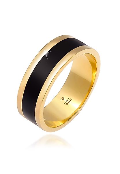Kuzzoi Silberring Herren Bandring Emaille Casual günstig online kaufen