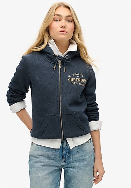 Superdry Sweatjacke SU-Luxe Metallic Logo Ziphood günstig online kaufen