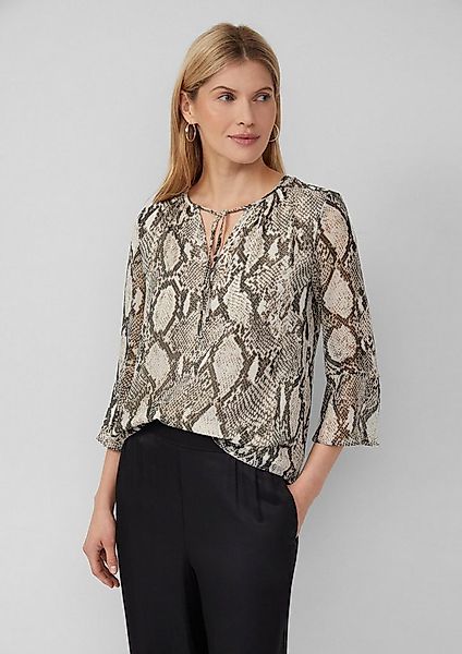 s.Oliver Langarmbluse Bluse Bluse mit Schlangen-Print und Bindeband günstig online kaufen