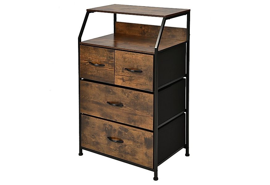 COSTWAY Nachtschrank mit 4 Schubladen und Ablage, 45x30x92cm günstig online kaufen