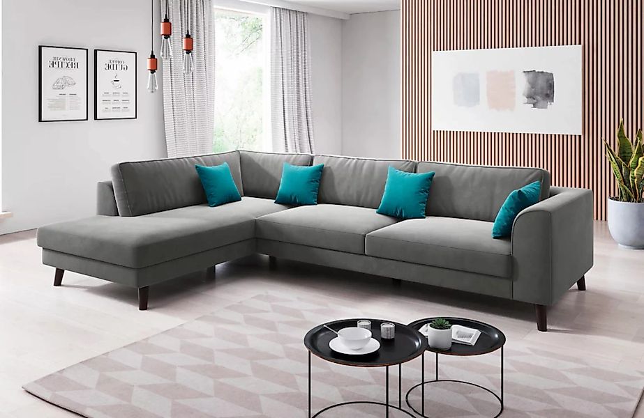 INOSIGN Ecksofa »Laurentia, L-Form«, mit 4 Zierkissen, Ottomane links oder günstig online kaufen