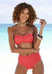 LASCANA Bandeau-Bikini-Top Scallop, mit gelaserter Wellenkante günstig online kaufen