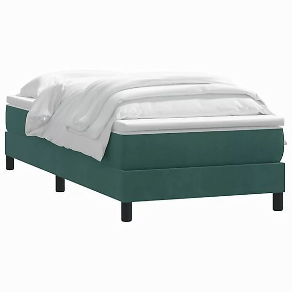 vidaXL Bett Boxspringbett mit Matratze Dunkelgrün 90x220 cm Samt günstig online kaufen