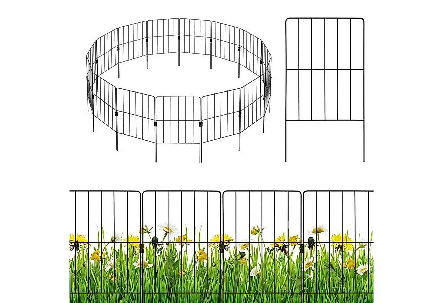 COSTWAY Gartenzaun, 15 St. Beetzaun, Absperrzaun, aus Metall, 33x61 cm günstig online kaufen
