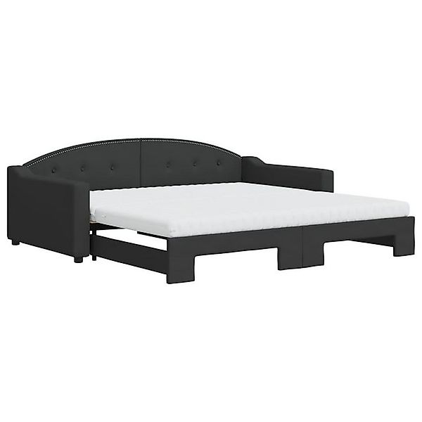 vidaXL Ausziehbett, Tagesbett Ausziehbar mit Matratzen Schwarz 100x200 cm S günstig online kaufen