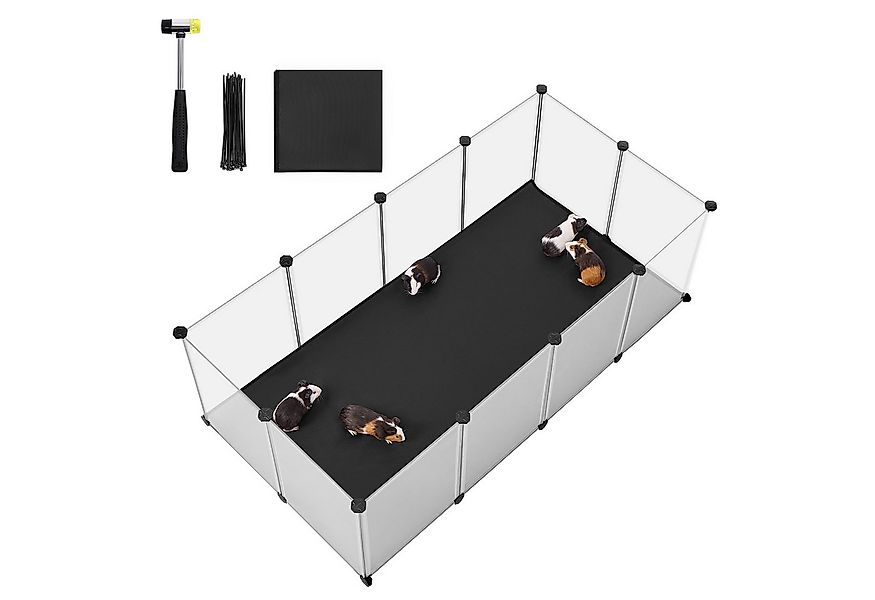 SONGMICS Kleintierkäfig, mit Bodenplatten, Laufstall mit wasserfeste Unterl günstig online kaufen