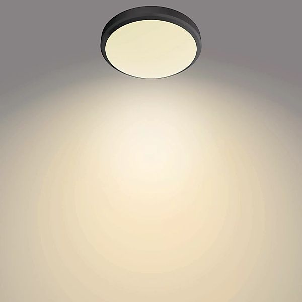 Philips Doris LED-Deckenlampe 2700K schwarz Ø28cm günstig online kaufen