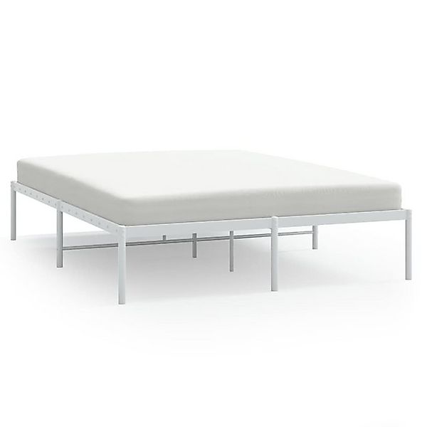 vidaXL Bettgestell, Bettrahmen Metall Weiß 150x200 cm günstig online kaufen