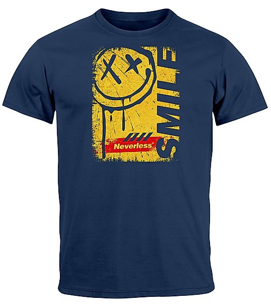 Neverless Print-Shirt Herren T-Shirt Printshirt Smile günstig online kaufen