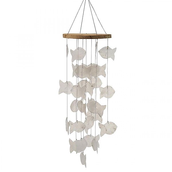 Viana Bastelnaturmaterial Capiz Muschel Windspiel Fisch-Mobile günstig online kaufen