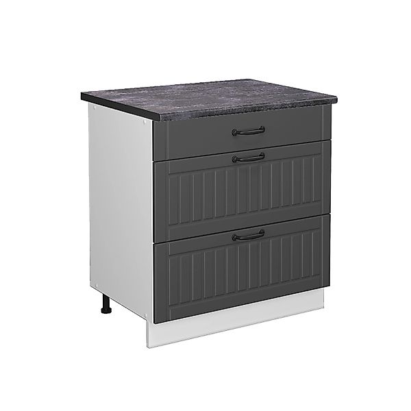 Vicco Unterschrank Fame-Line, Anthrazit Landhaus/Weiß, 80 günstig online kaufen