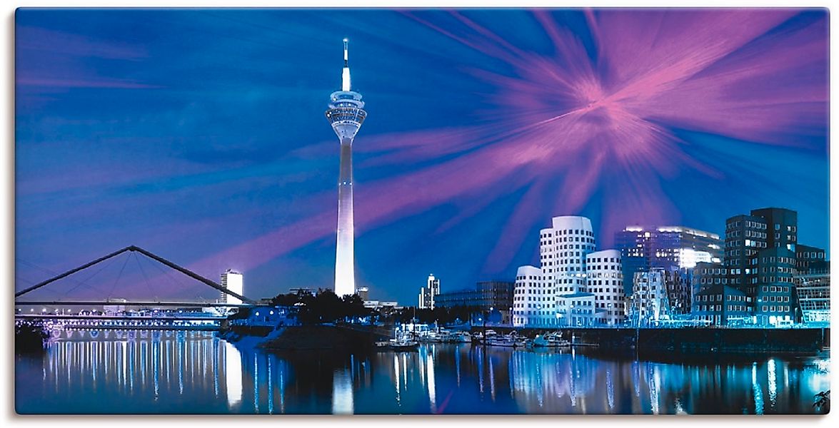 Artland Leinwandbild "Düsseldorf Skyline Abstrakte Collage", Deutschland, ( günstig online kaufen