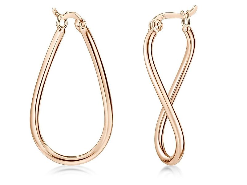 Materia Paar Creolen Damen Creolen Rosegold geschwungen SO-100, 925 Sterlin günstig online kaufen