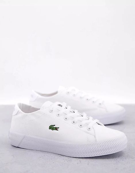 Lacoste – Gripshot – Flache Sneaker aus Leder in Weiß und Rosa günstig online kaufen