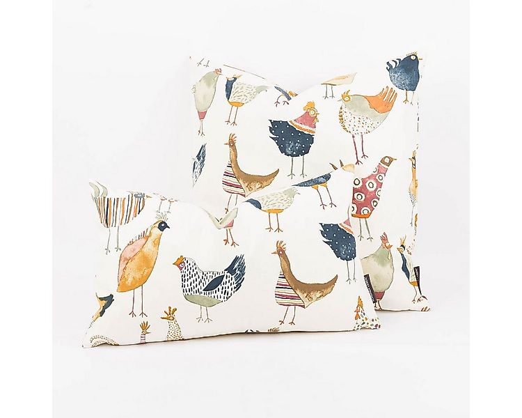 SCHÖNER LEBEN. Dekokissen Kissenhülle Harriet Vintage Hühner in div. Größen günstig online kaufen