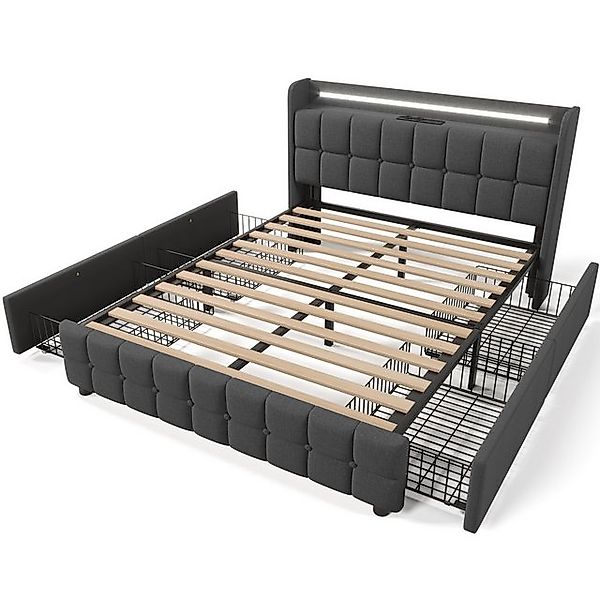 Gotagee Polsterbett Stauraumbett Doppelbett Multifunktionsbett Jugendbett F günstig online kaufen