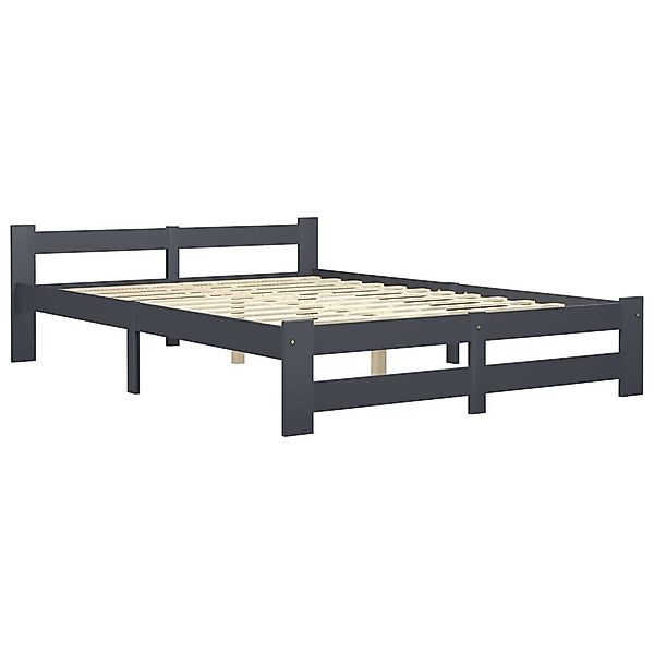 vidaXL Bett Massivholzbett Dunkelgrau Kiefer 120x200 günstig online kaufen