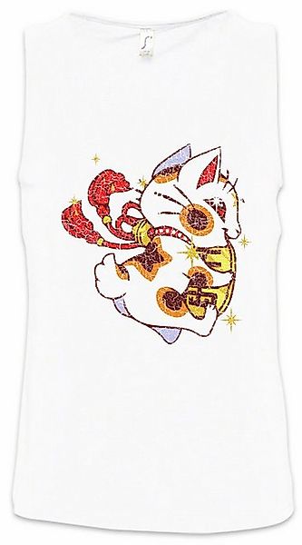 Urban Backwoods Tanktop Maneki Neko Ärmelloses T-Shirt Cat Katze Winkekatze günstig online kaufen