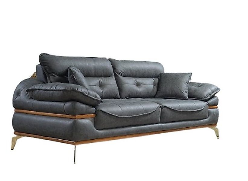 Xlmoebel Sofa Designer Wohnzimmer Sofa mit drei Sitzplätzen in Grau und ele günstig online kaufen