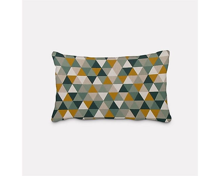SCHÖNER LEBEN. Dekokissen SCHÖNER LEBEN. Kissenhülle Dreiecke natur grün ge günstig online kaufen