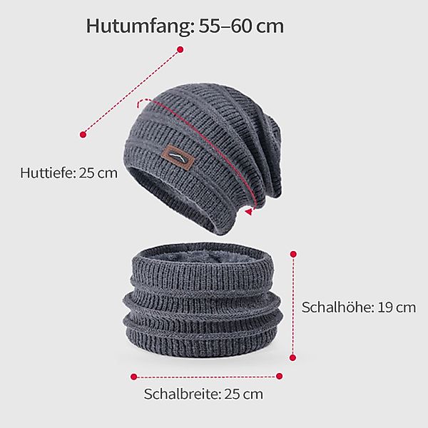 Refttenw Mütze & Schal Plüschfutter Wintermütze günstig online kaufen