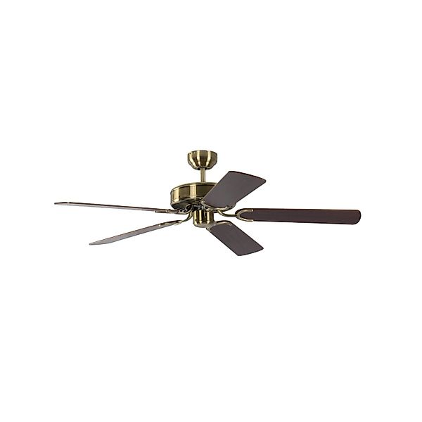 Pepeo Deckenventilator Potkuri Messing Antik - Walnuss 132 cm mit Zugkette günstig online kaufen