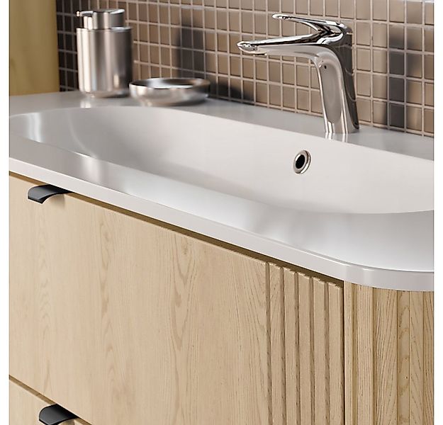 Lomadox Badmöbel-Set OLIVA-56, (Spar-Set, 3-St., Waschtisch Hochschrank), E günstig online kaufen