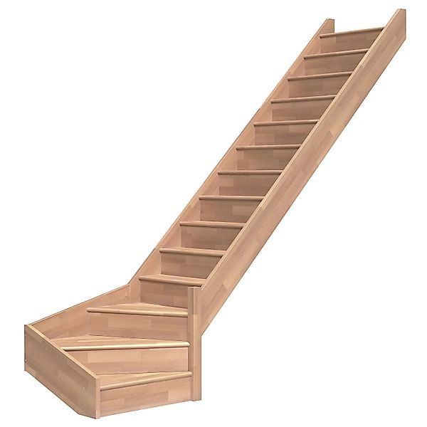 Dolle Wangentreppe Paris 1/4 gewendelt mit Setzstufen Buche FSC günstig online kaufen
