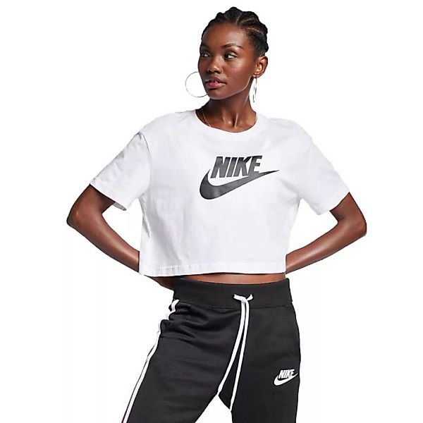 Nike Sportswear Essential Icon Futura Crop Kurzarm T-shirt XL White / Black günstig online kaufen
