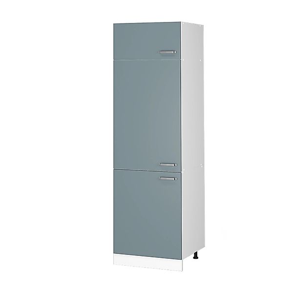 Vicco Kühlumbauschrank R-Line Hochschrank für die Küche Blau-Grau/Weiß 60 c günstig online kaufen