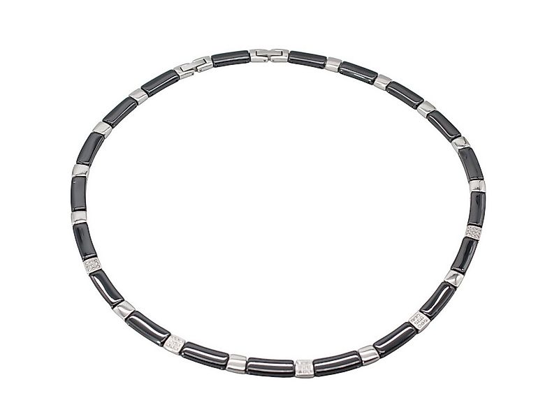 ELLAWIL Collier Kette Collier aus Keramik und Edelstahl Damenkette Schwarz, günstig online kaufen