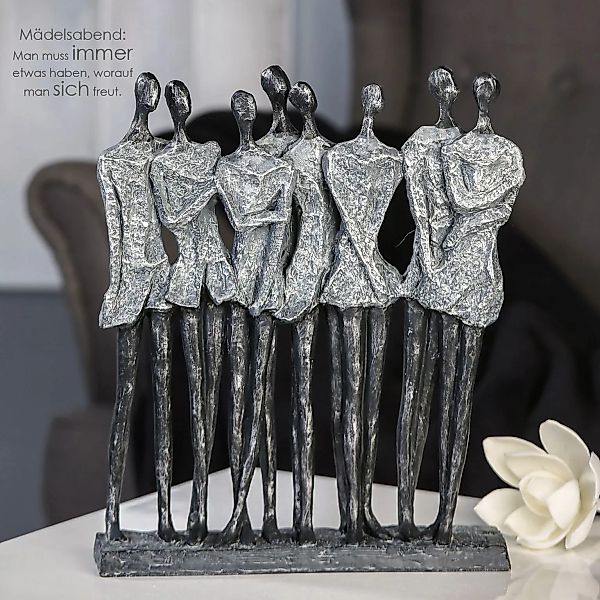 Casablanca by Gilde Dekofigur "Skulptur Mädelsabend, antik silber" günstig online kaufen