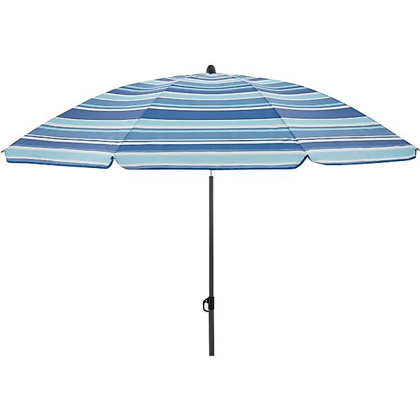 Derby Marktschirm COMO Ø 165 cm Blau-Mix mit Handöffner günstig online kaufen