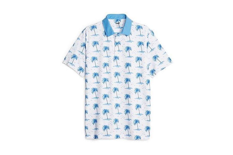 PUMA Poloshirt Puma Golfpolo Mattr Mirage Palmen Weiß/Blau Herren günstig online kaufen