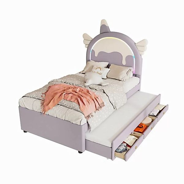 OKWISH Kinderbett Stauraumbett, Einhornform,Funktionsbett,kunstleder (90x20 günstig online kaufen