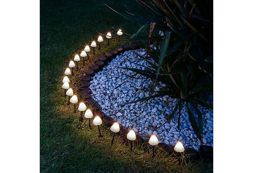 MARELIDA LED-Lichterkette Solar Mini Pilze 10 Gartenstecker Gartendeko 8 Fu günstig online kaufen