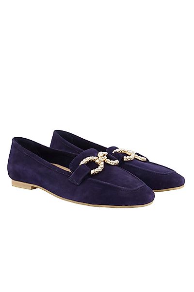 Ulla Popken Leder-Ballerinas Veloursleder Wechselfußbett Mokassin günstig online kaufen