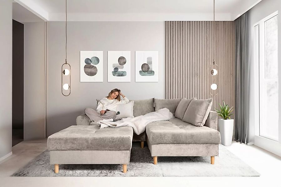 COLLECTION AB Ecksofa »Reims L-Form«, Ottomane beidseitig montierbar, inkl. günstig online kaufen
